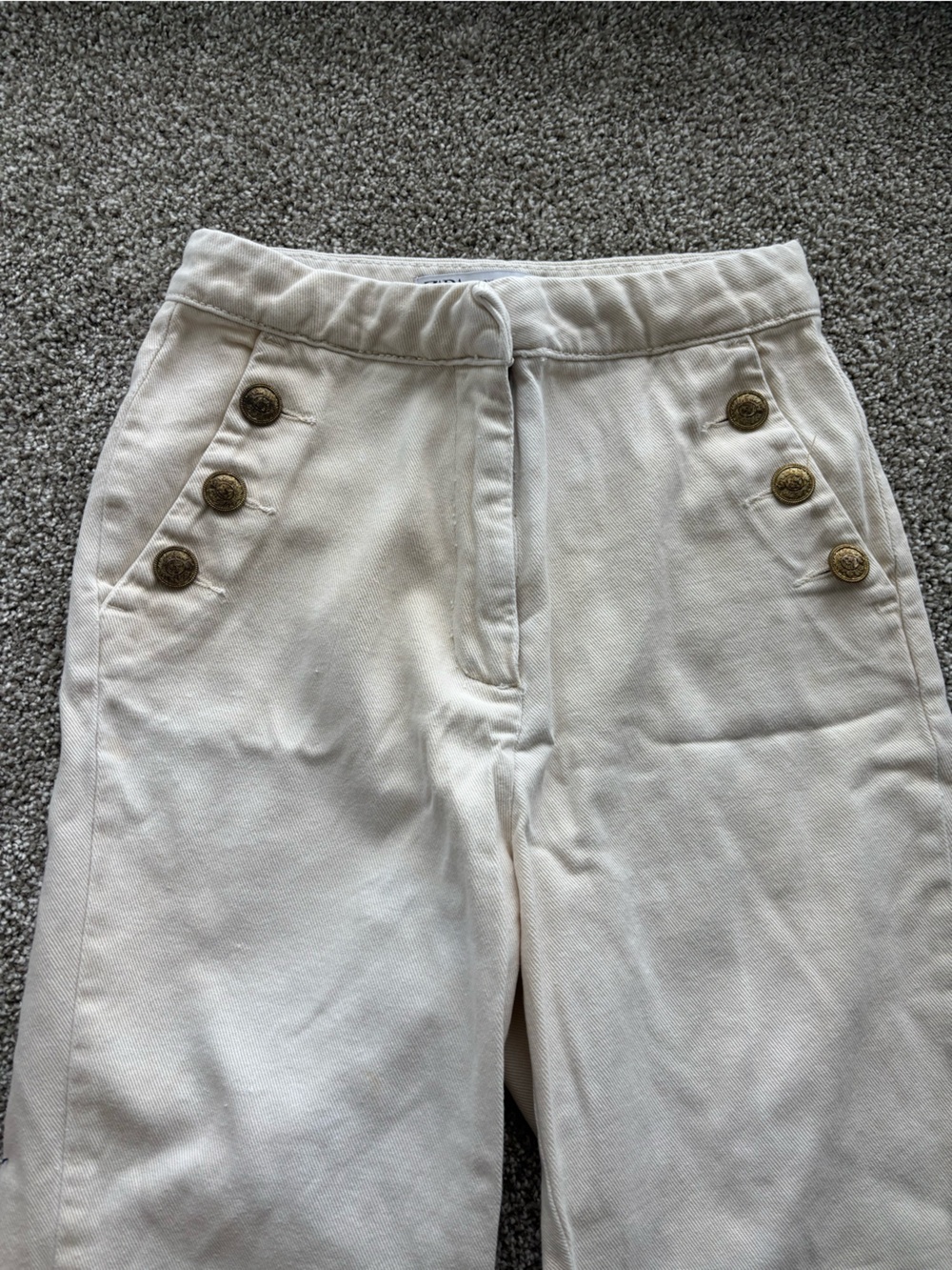 Zara Cream Button Front Pants